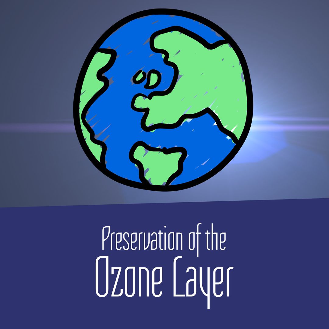 Illustration of Earth Highlighting Ozone Layer Preservation with Text - Download Free Stock Templates Pikwizard.com