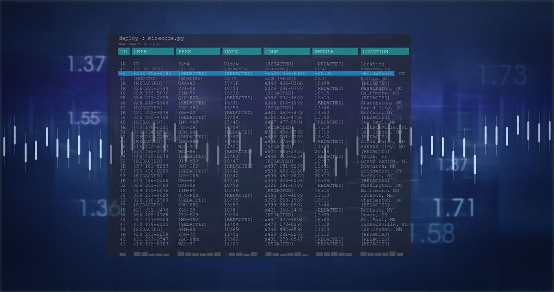 data processing interface displaying digital metrics on blue background - Free Images, Stock Photos and Pictures on Pikwizard.com