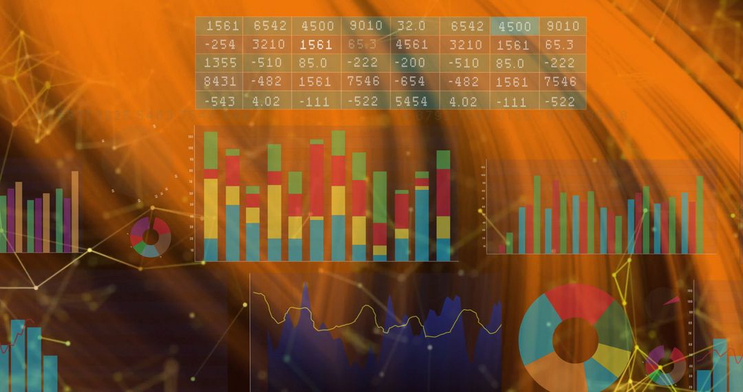 Colorful Mixed Graphs and Charts on Abstract Background