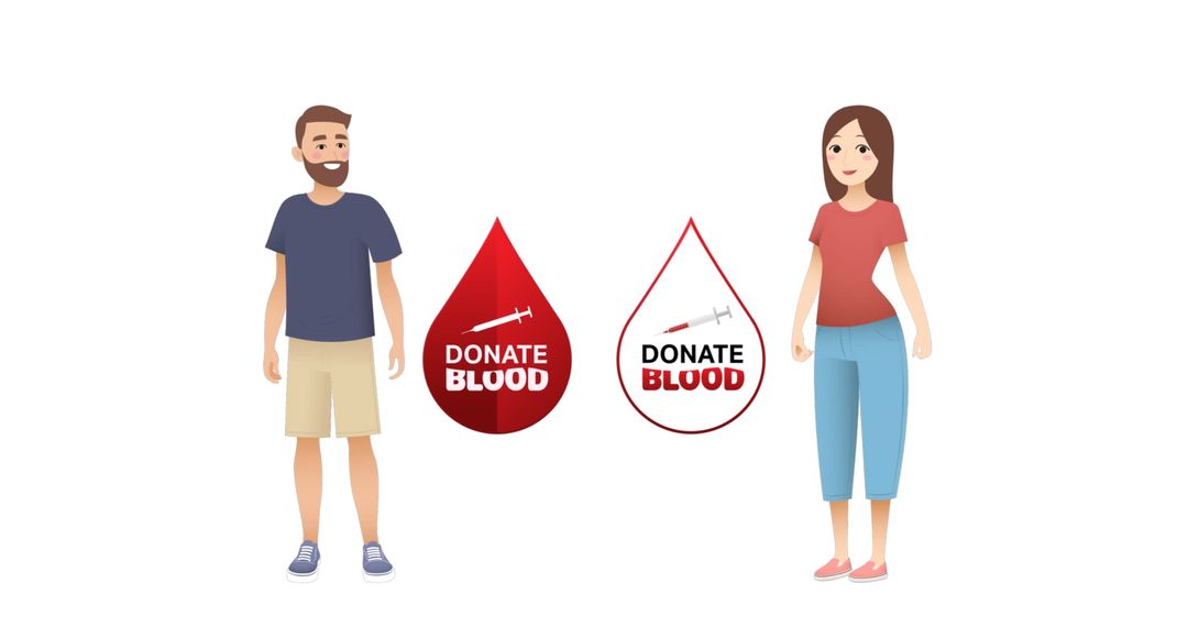 Illustration of Blood Donation Concept with Man and Woman - Free Images, Stock Photos and Pictures on Pikwizard.com