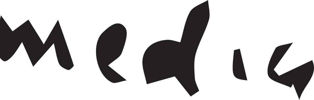 Black Media Text on Transparent Background for Digital Designs