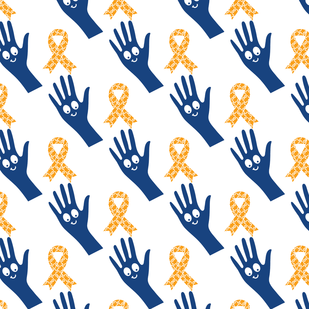 Transparent pattern with support hands and ribbons