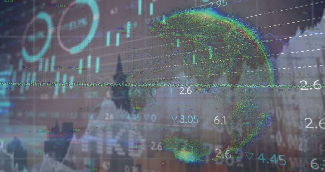 Global Finance Data Visualization with World Map Overlay