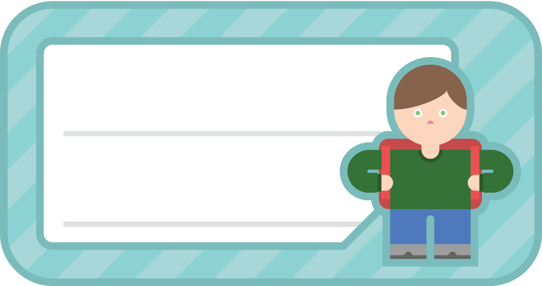 Transparent ID Card Illustration with Boy Character and Copy Space