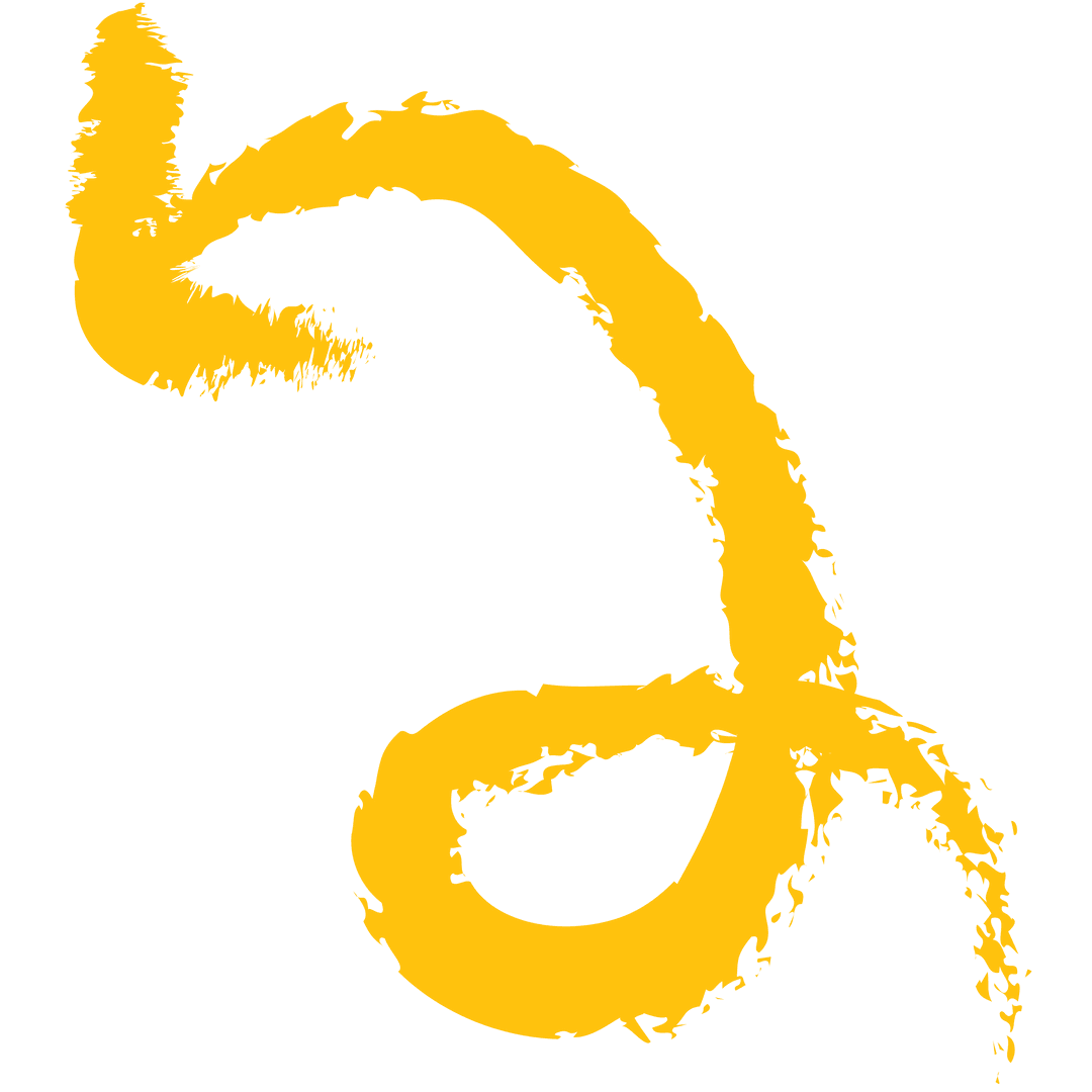 Bold Hand-Drawn Yellow Arrow with Transparent Background