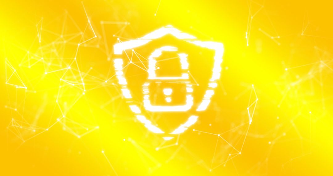 Digital Security Icon on Bright Yellow Background