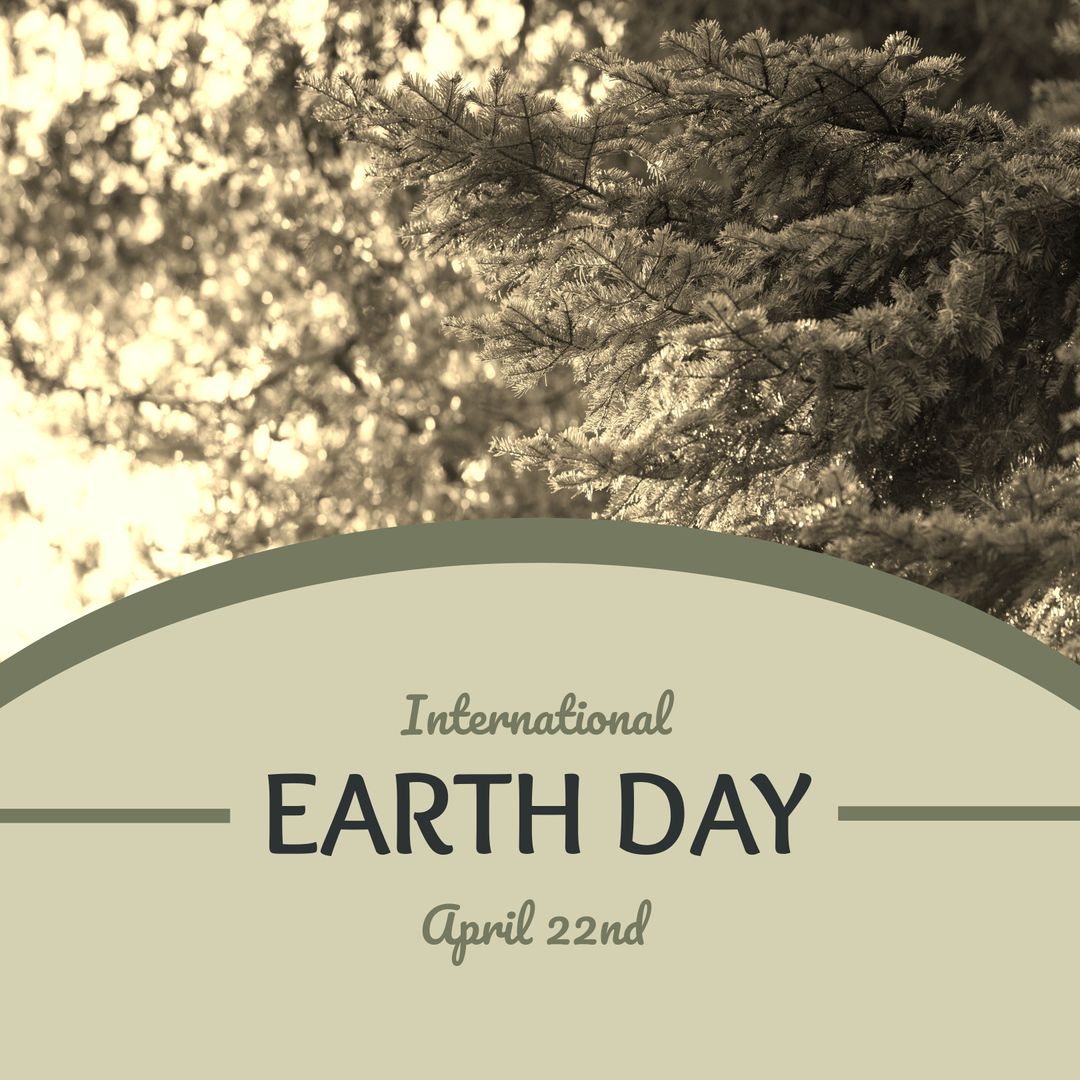 International Earth Day Celebrated with Nature and Fir Trees