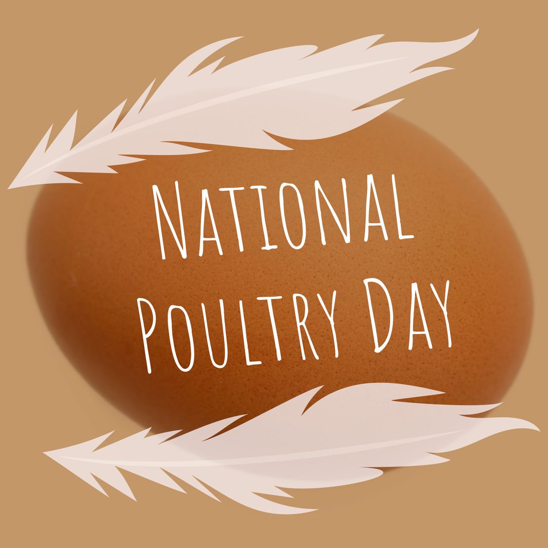 National Poultry Day Celebration with Egg and Feathers