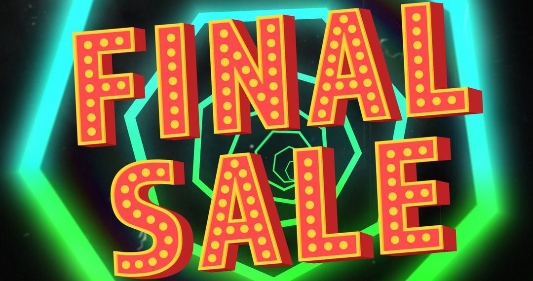 Vibrant Final Sale Neon Sign Ad With 3D Design