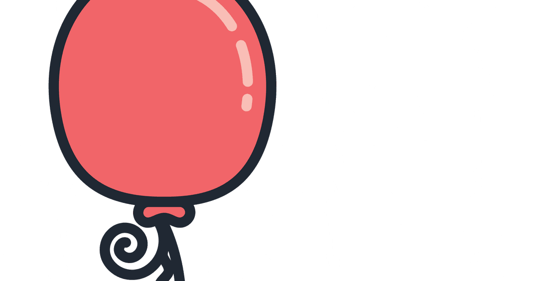 Transparent Red Balloon and Confetti Party Design