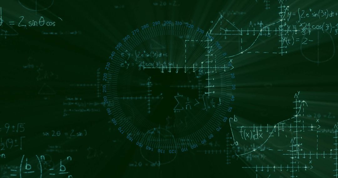 Futuristic HUD Display with Mathematical Notations