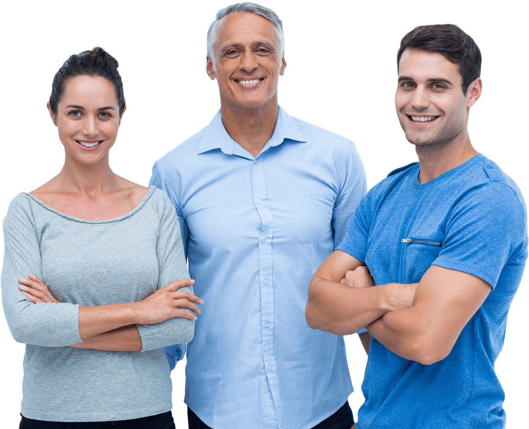 Smiling Business Colleagues on Transparent Background