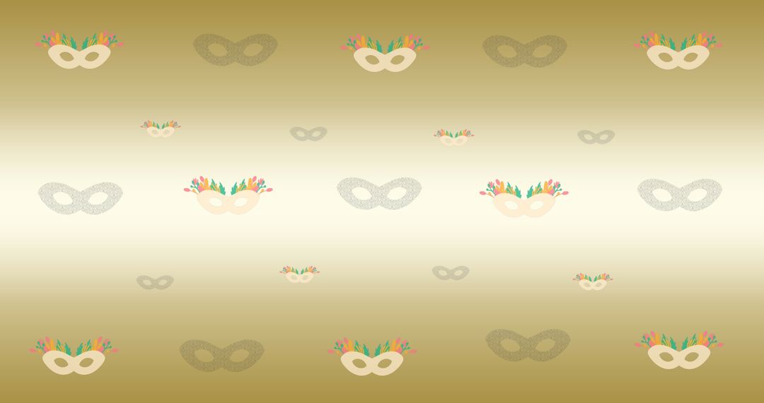 Elegant Masquerade Mask Pattern on Beige Gradient Background