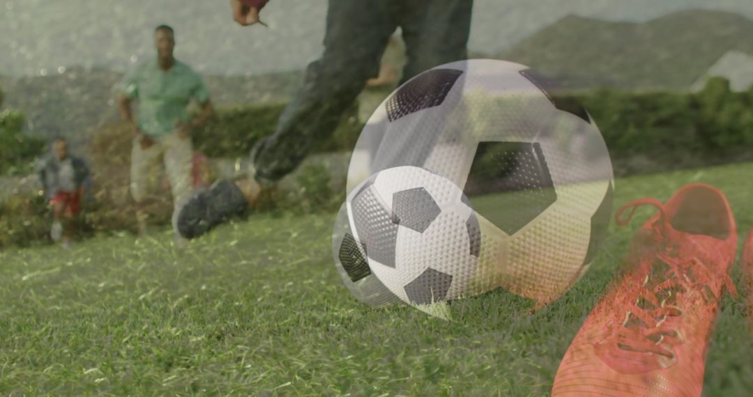 Kicking Soccer Ball for Outdoor Recreation