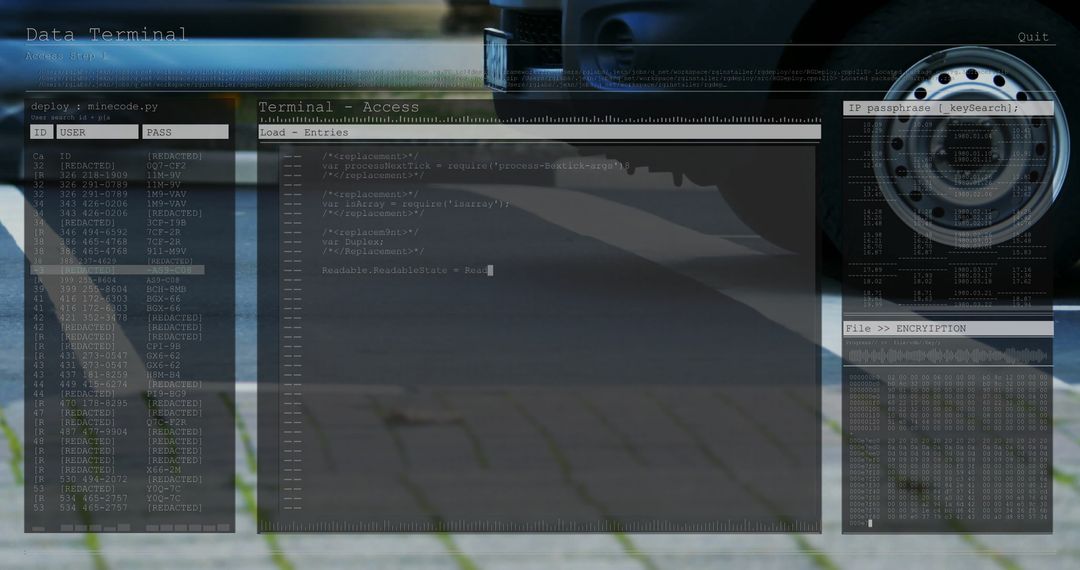 Digital Data Interface Overlaying Urban Traffic Scene