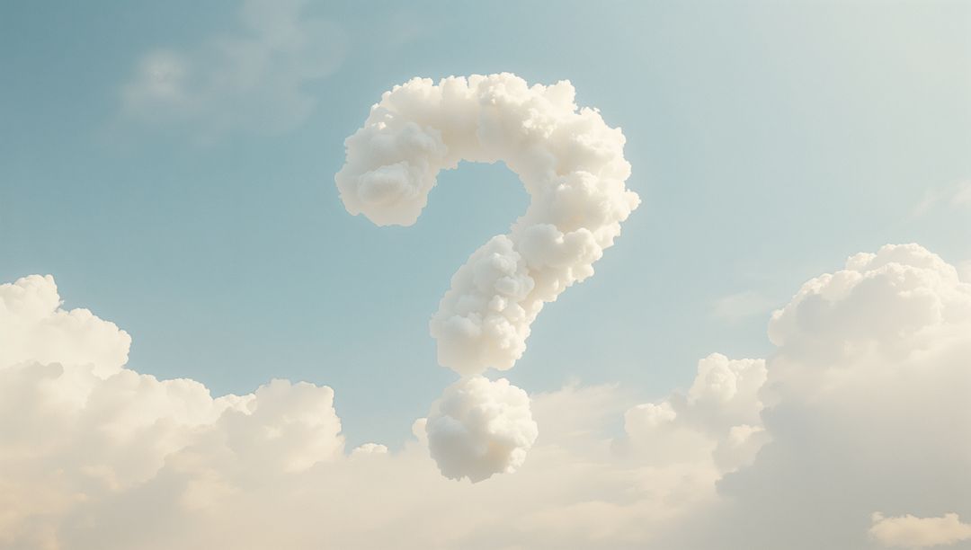 Question Mark Shaped Cloud in Clear Blue Sky