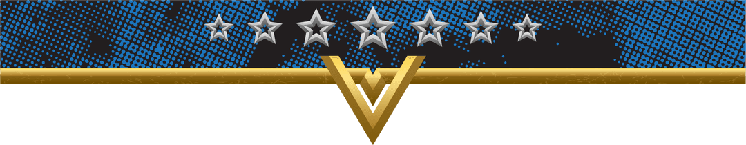 Gold Chevron and Stars on Transparent Background Illustrating Prestige