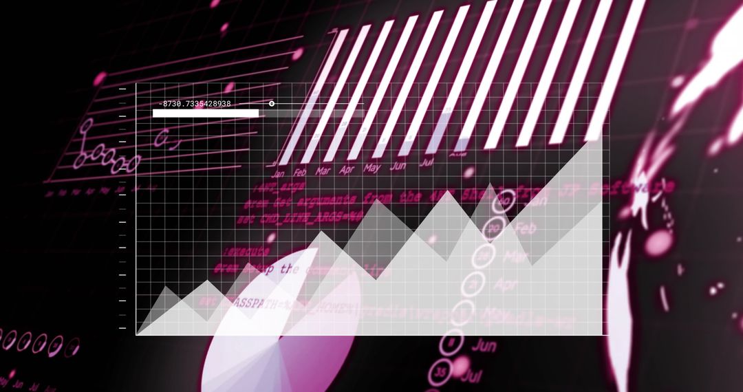 Futuristic Digital Financial Graph with Data Analytics Overlay
