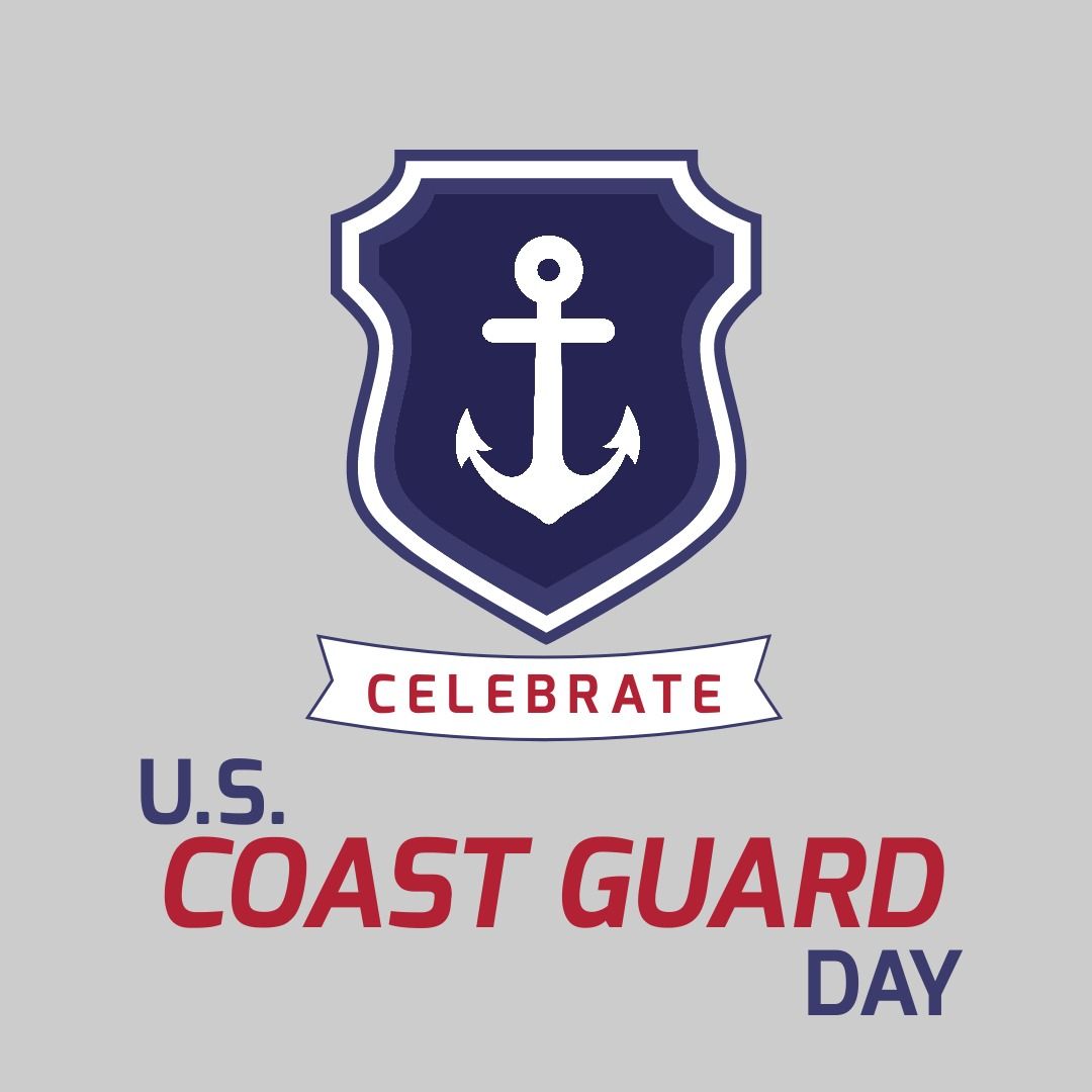 Celebrate U.S. Coast Guard Day with Anchor Sign on Gray Background - Download Free Stock Templates Pikwizard.com