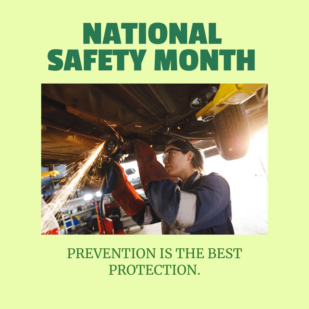 National Safety Month Promotion with Female Mechanic - Download Free Stock Templates Pikwizard.com