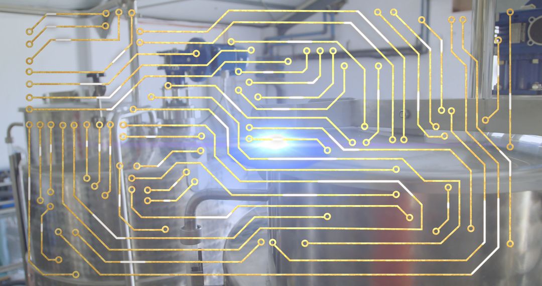 Innovative Technology in Industrial Refinery with Circuit Overlay