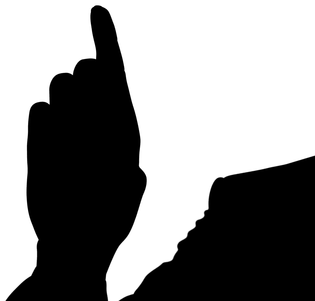 Silhouette of Hand on Transparent Background for Versatile Uses