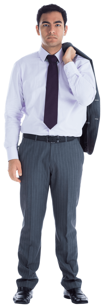 Confident Biracial Businessman in Professional Attire on Transparent Background