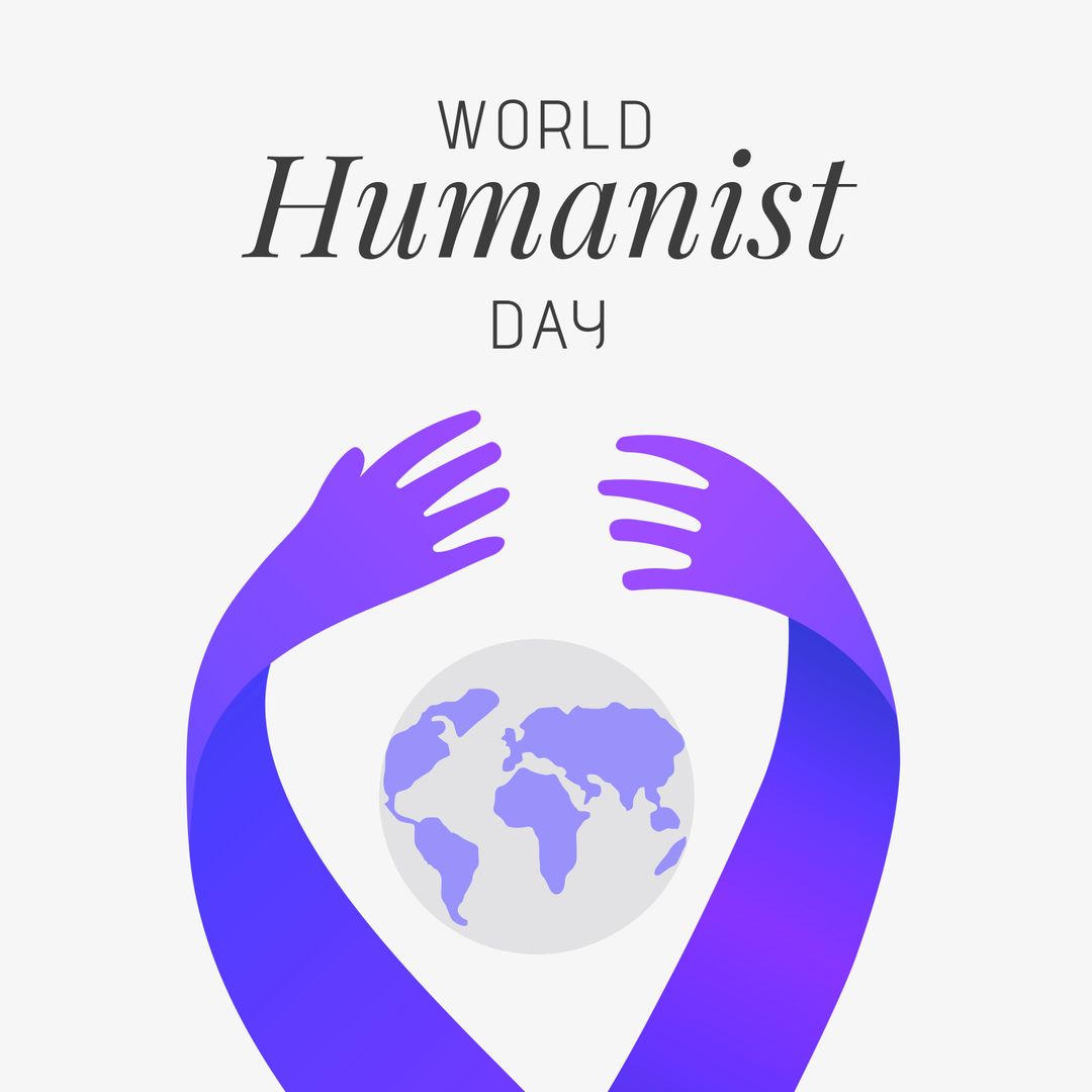 World Humanist Day Illustration with Hands Embracing Globe