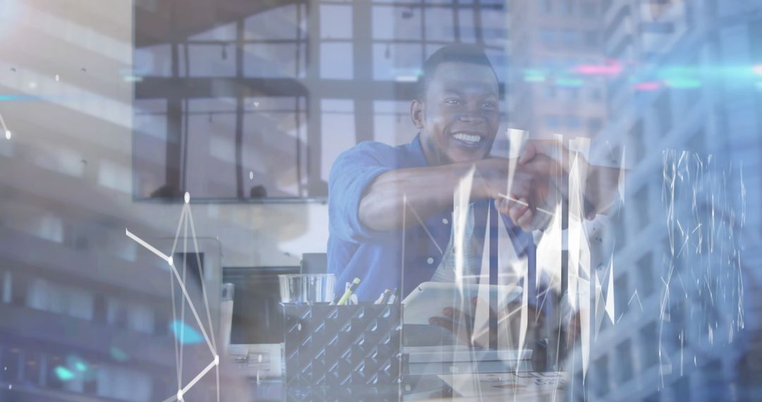 Business Connections Symbolized by Network and Handshake