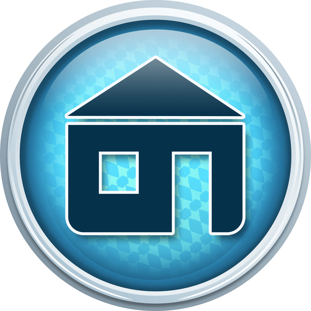Transparent Blue Circular Home Icon With Abstract Pattern