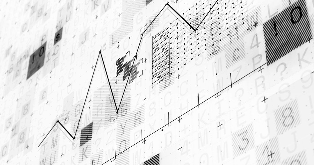 Abstract Financial Graph on White Background