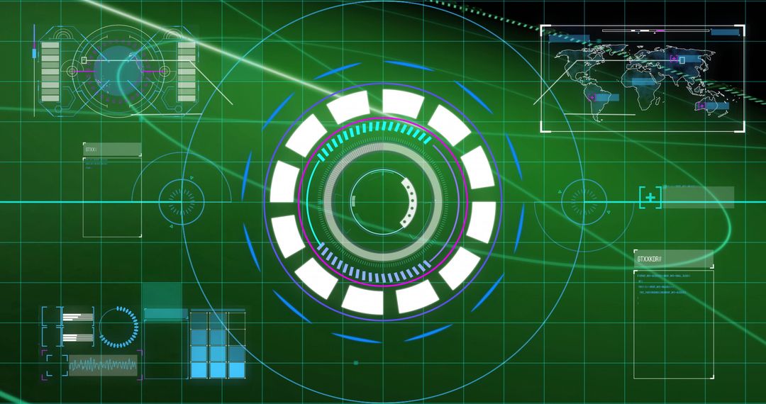 Futuristic Digital Data Interface Background with Tech Elements