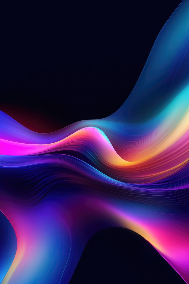 Colorful Fluid Abstract Waves on Dark Background - Free Images, Stock Photos and Pictures on Pikwizard.com