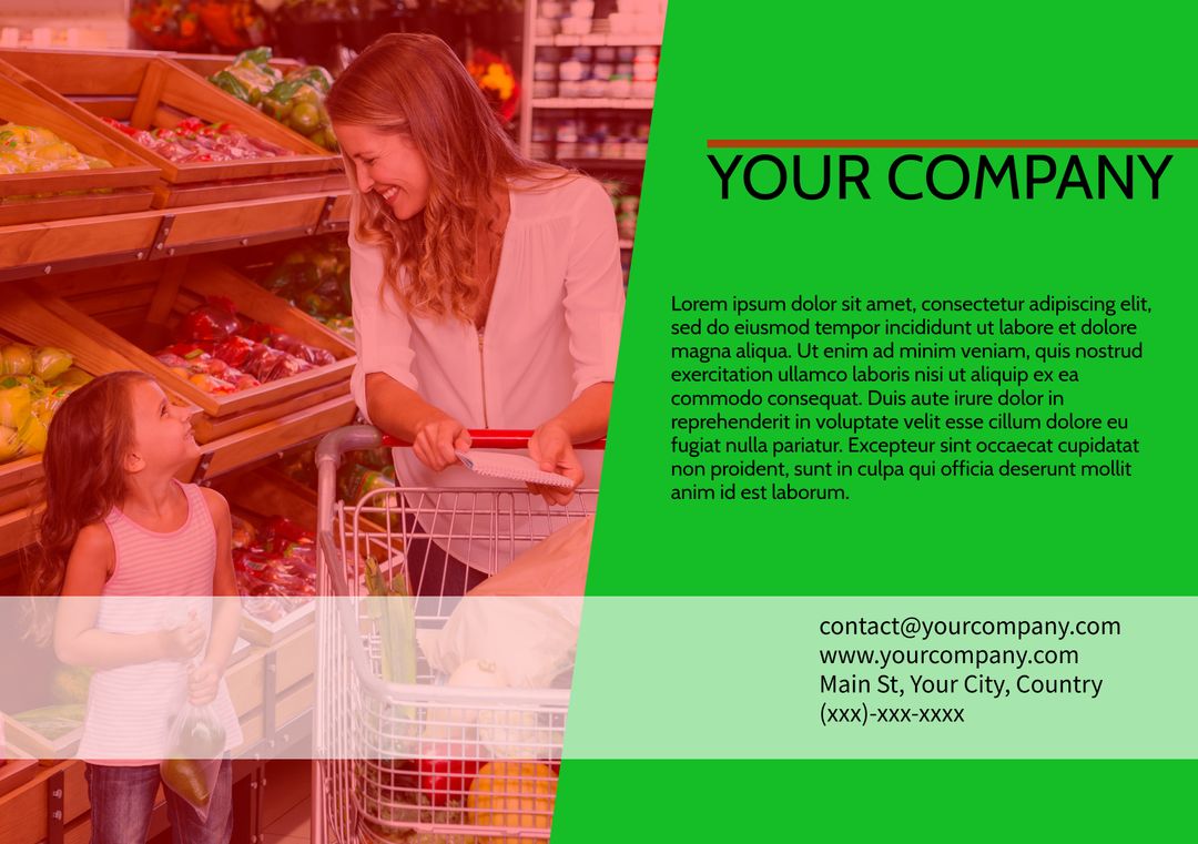 Family-friendly Grocery Store Marketing Template with Organic Appeal - Download Free Stock Templates Pikwizard.com