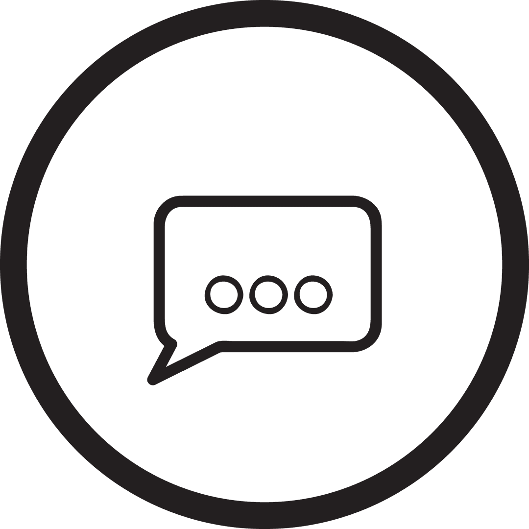 Black Speech Bubble Icon on Transparent Background