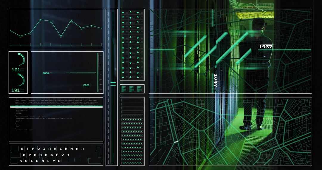 Technology Concepts in Data Processing with Hi-Tech Interface Overlay