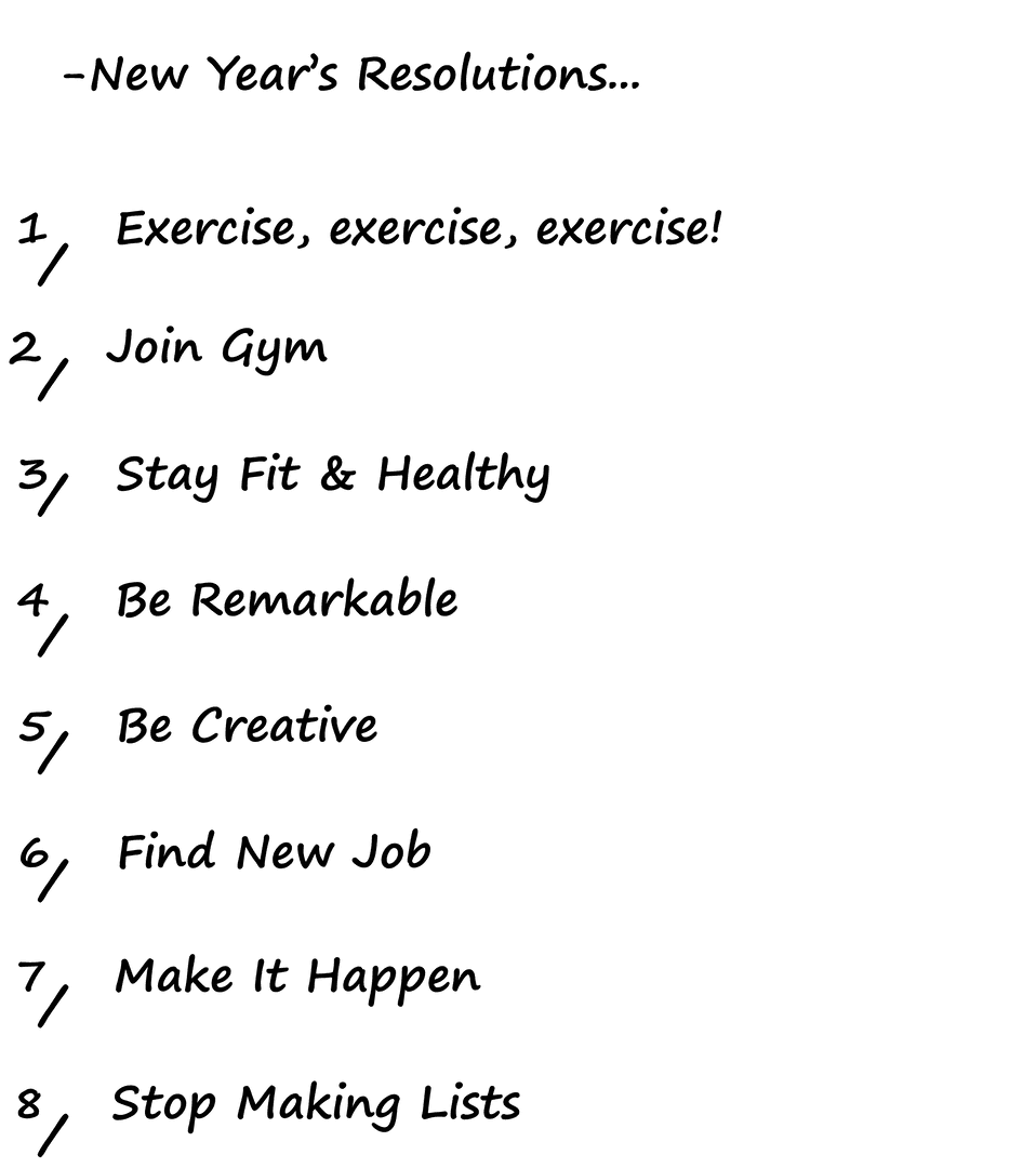 New Year's Resolutions Concept on Transparent Background