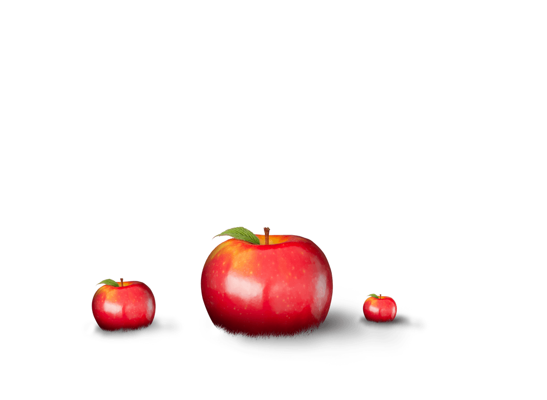 Vibrant Red Apples on Transparent Background for Design