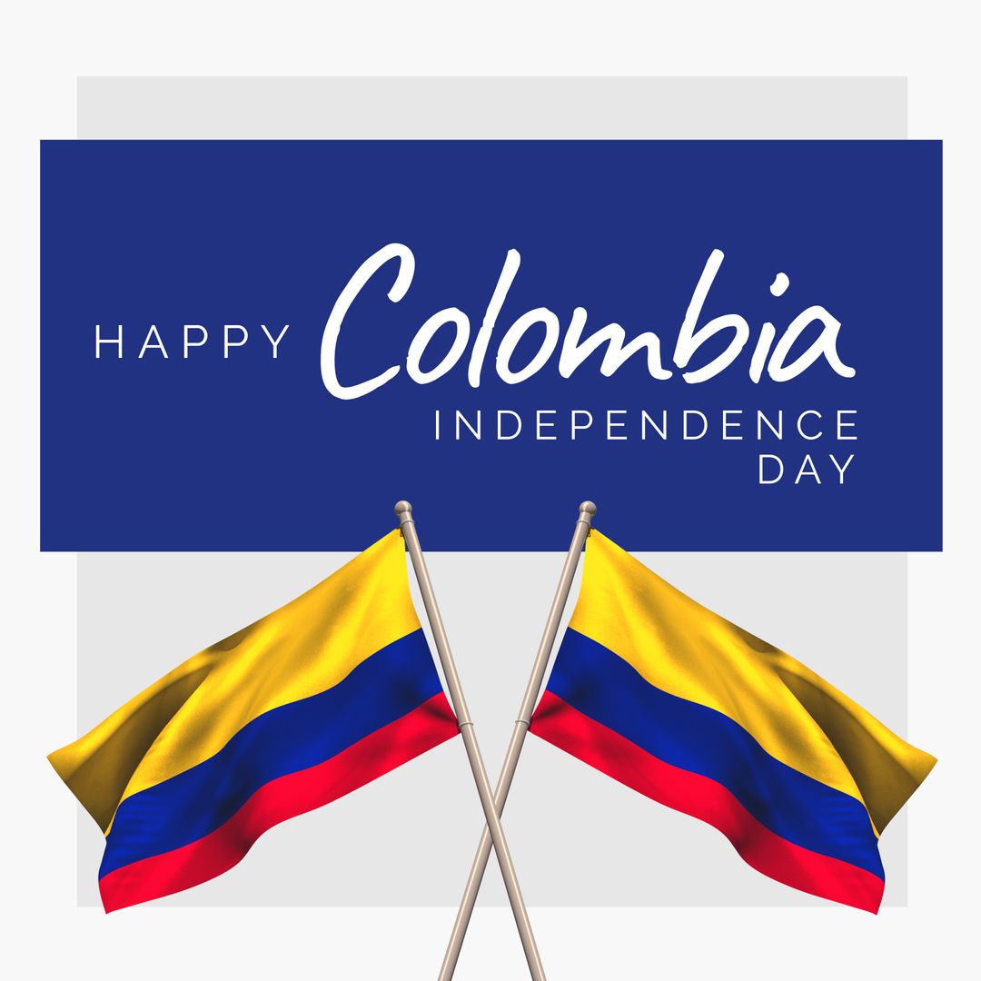Colombian Independence Day Celebration with Crossed Flags