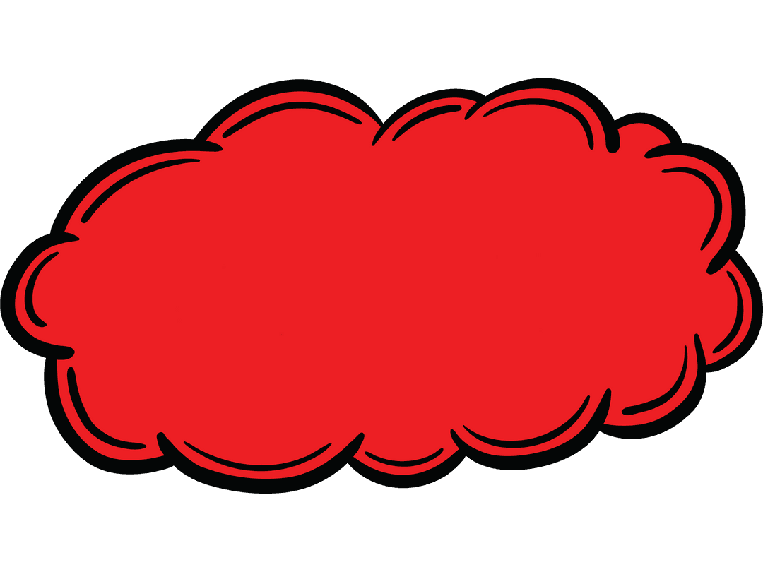 Red Cloud Graphics Sign on Transparent Background