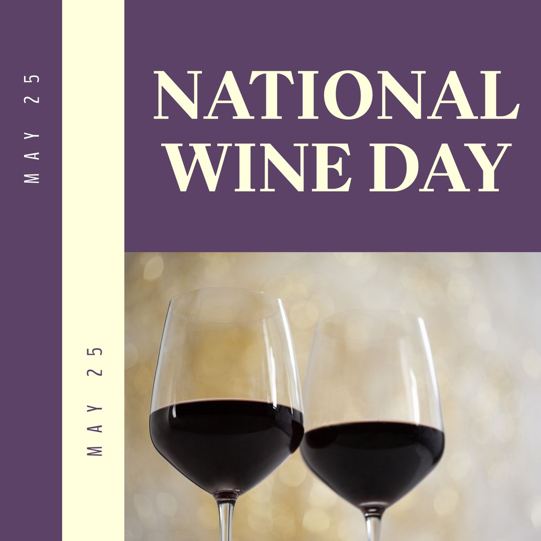 Celebrating National Wine Day with Two Glasses of Red Wine - Download Free Stock Templates Pikwizard.com