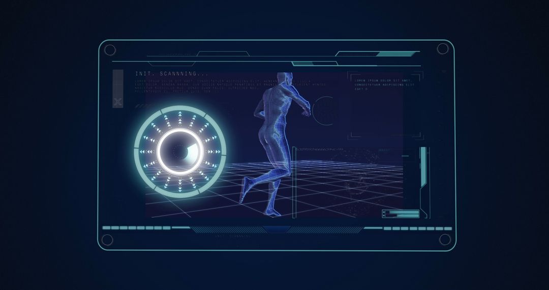 digital interface of athlete running with data processing - Free Images, Stock Photos and Pictures on Pikwizard.com