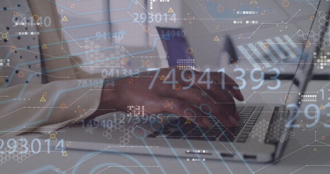 Tech-Savvy Businesswoman Multitasking Data Analysis