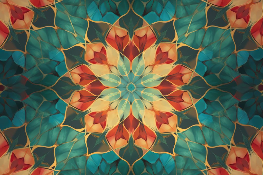 Abstract Colorful Kaleidoscopic Floral Pattern - Free Images, Stock Photos and Pictures on Pikwizard.com