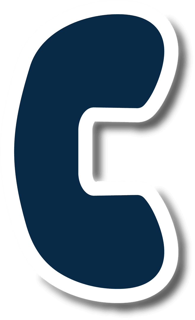 Bold C Typography Icon on Transparent Background