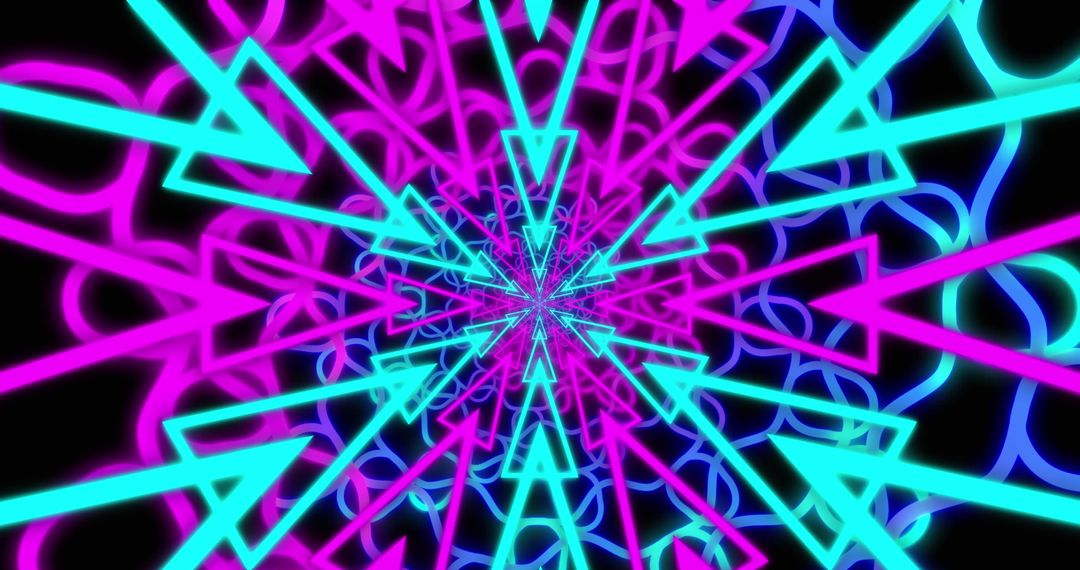 Neon Shapes in Retro Futuristic Motion