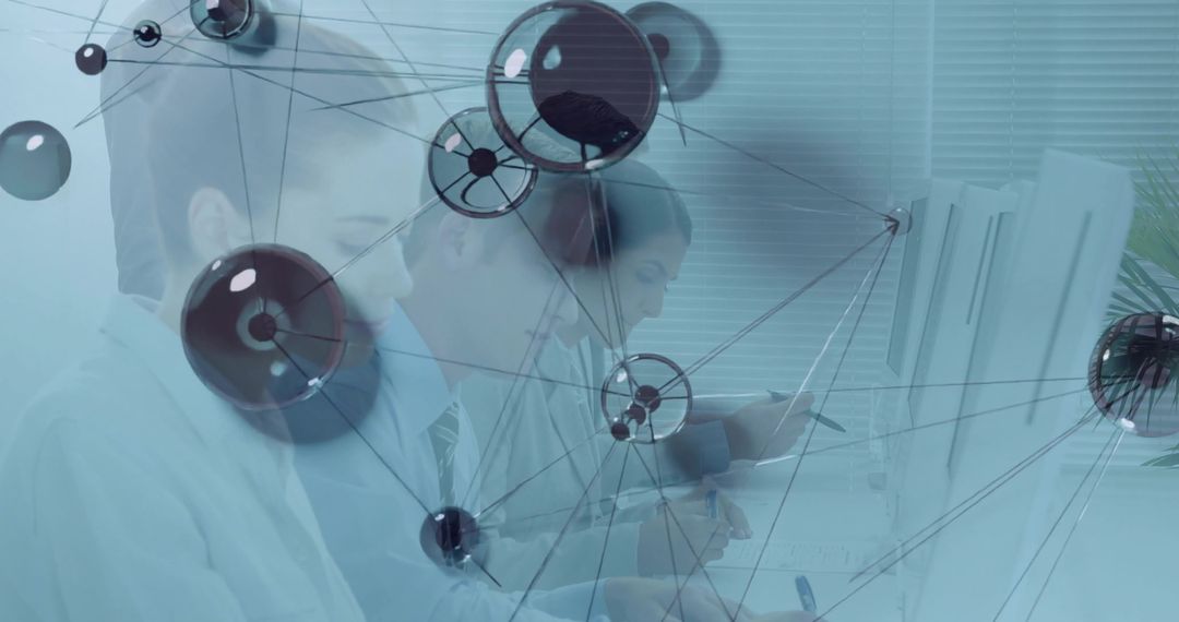 Business Professionals Engaging in Digital Collaboration Over Network