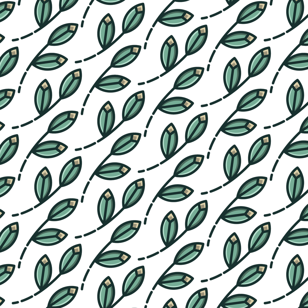 Seamless Leaf Pattern Transparent Background Nature Vector Illustration