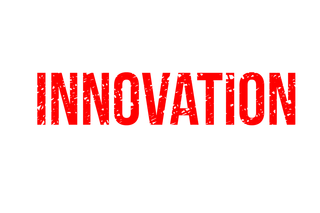 Red Innovation Text Illustration with Transparent Background Design