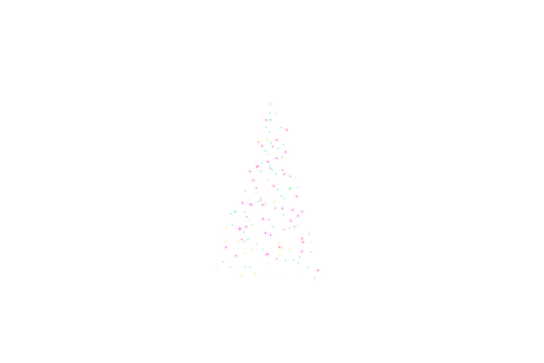Festive Colorful Christmas Tree Lights on Transparent Background
